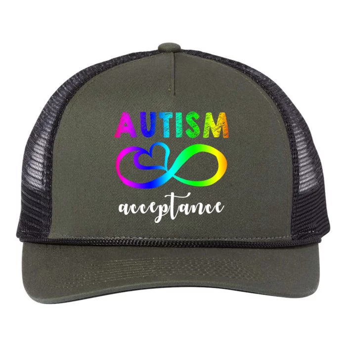 Autism Acceptance Rainbow Retro Rope Trucker Hat Cap