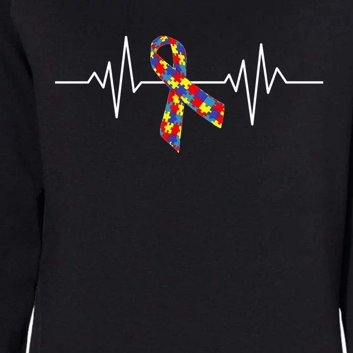 Autism Awareness Ribbon Heartbeat Womens California Wash Sweatshirt