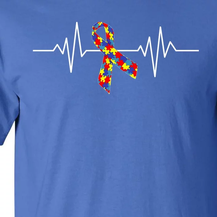 Autism Awareness Ribbon Heartbeat Tall T-Shirt