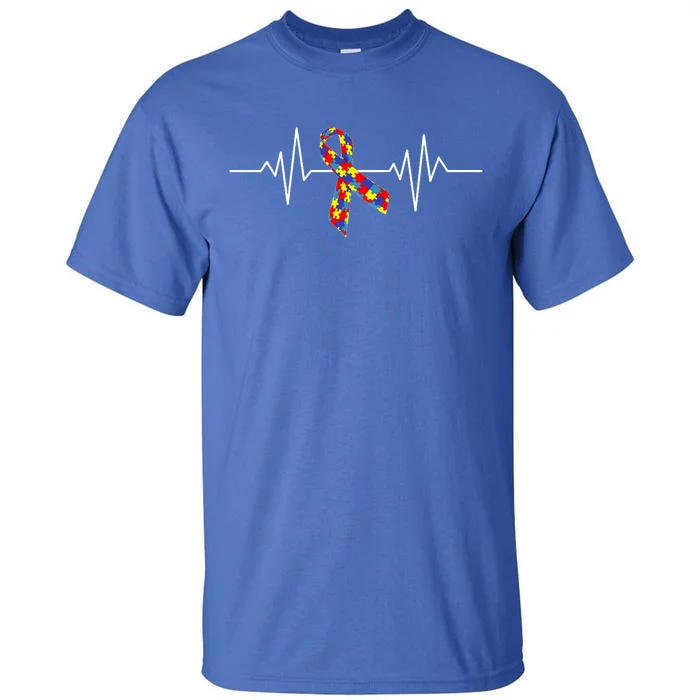 Autism Awareness Ribbon Heartbeat Tall T-Shirt