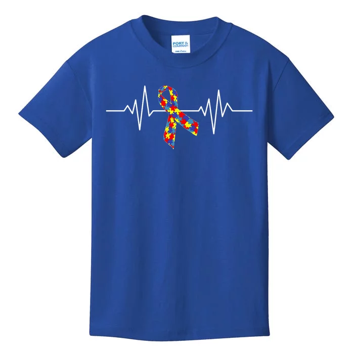 Autism Awareness Ribbon Heartbeat Kids T-Shirt