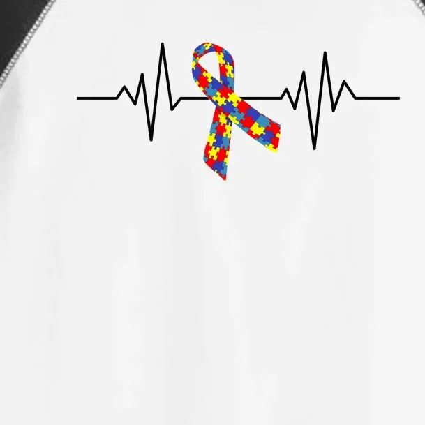 Autism Awareness Ribbon Heartbeat Toddler Fine Jersey T-Shirt