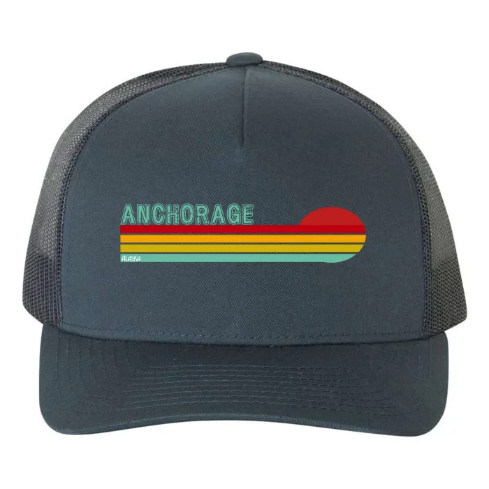 Anchorage Alaska Retro Sunset Yupoong Adult 5-Panel Trucker Hat