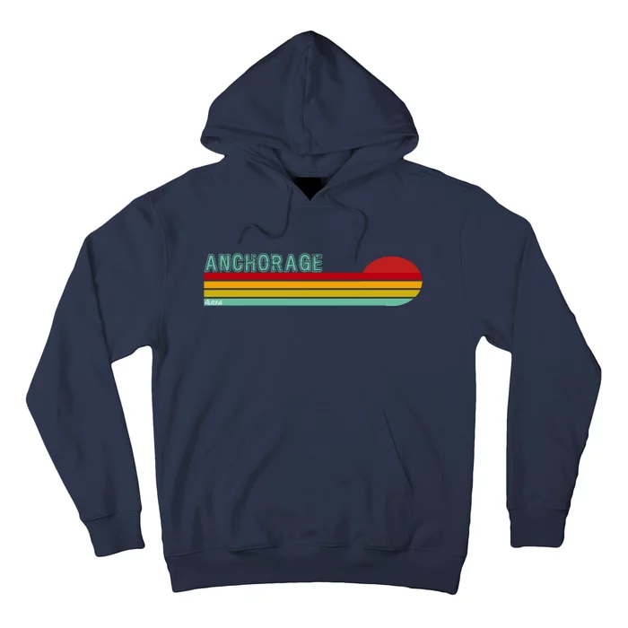 Anchorage Alaska Retro Sunset Hoodie