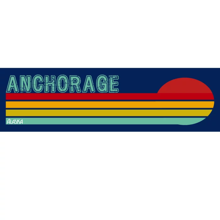 Anchorage Alaska Retro Sunset Bumper Sticker