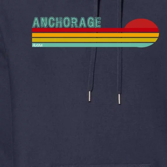 Anchorage Alaska Retro Sunset Premium Hoodie