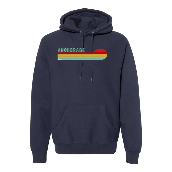 Anchorage Alaska Retro Sunset Premium Hoodie