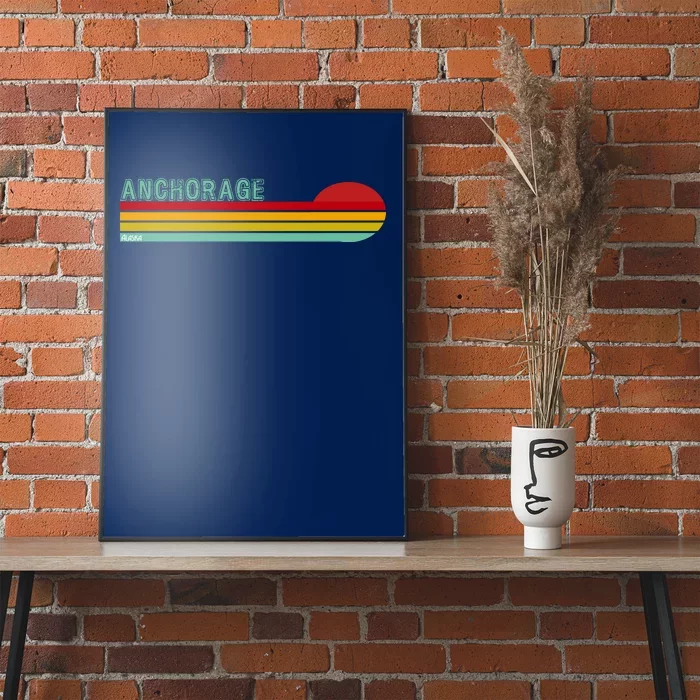 Anchorage Alaska Retro Sunset Poster