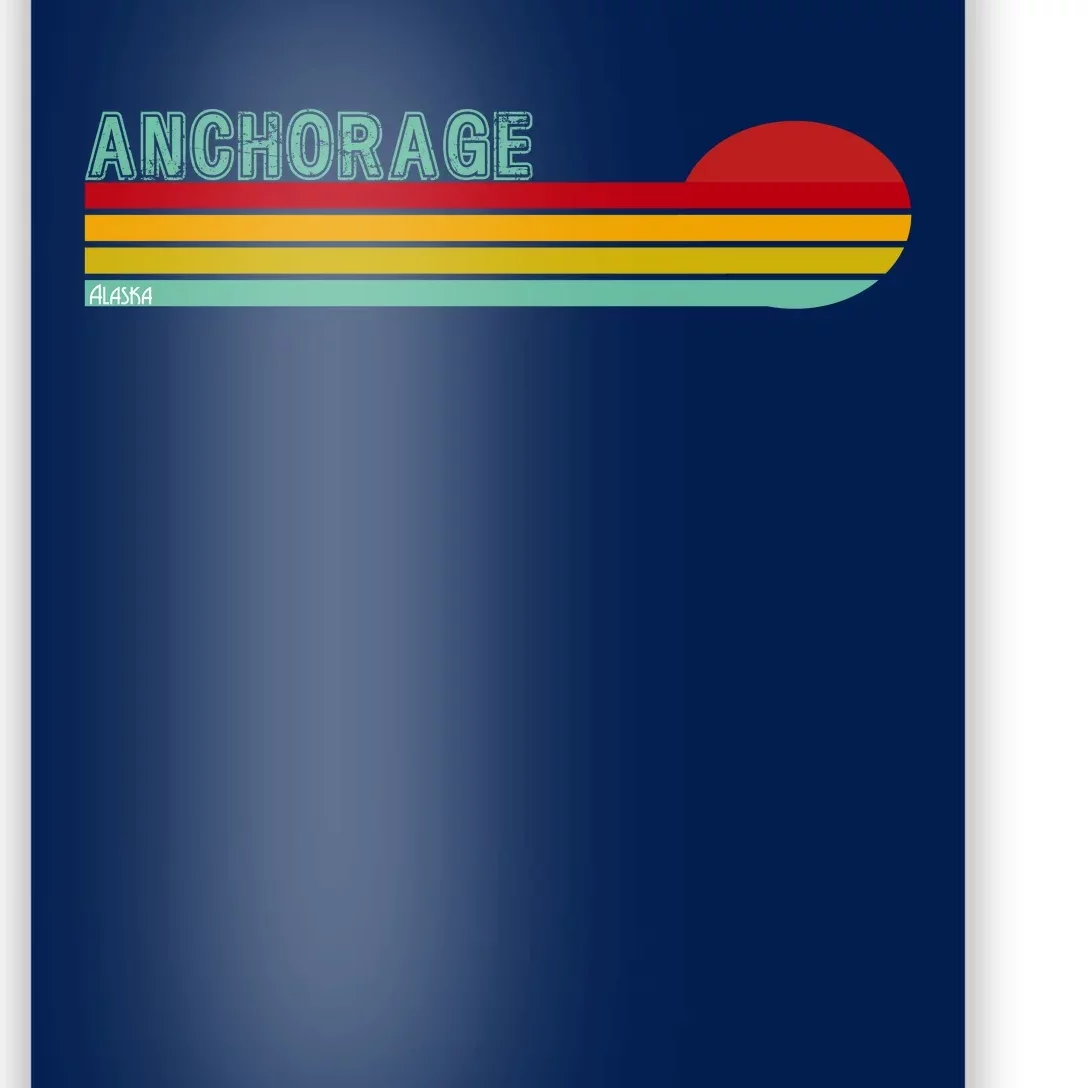 Anchorage Alaska Retro Sunset Poster