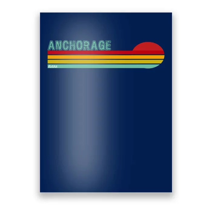 Anchorage Alaska Retro Sunset Poster