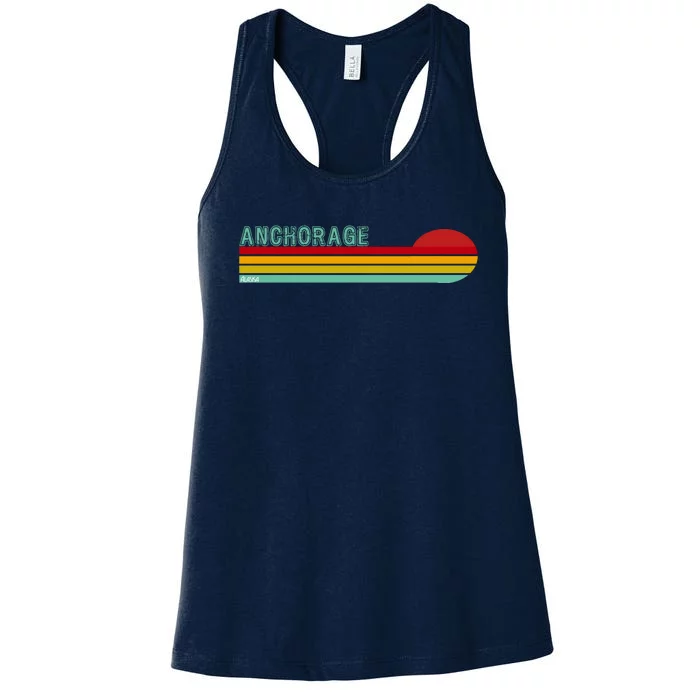 Anchorage Alaska Retro Sunset Women's Racerback Tank