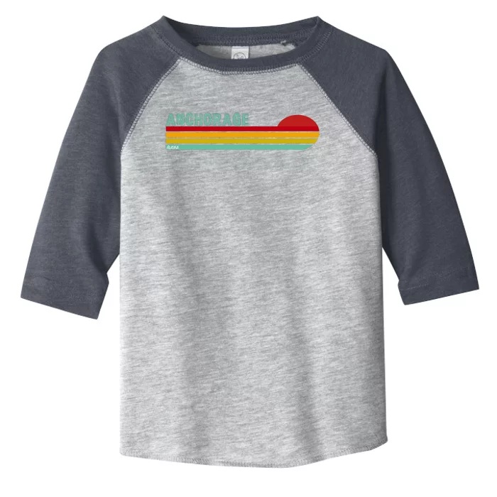 Anchorage Alaska Retro Sunset Toddler Fine Jersey T-Shirt