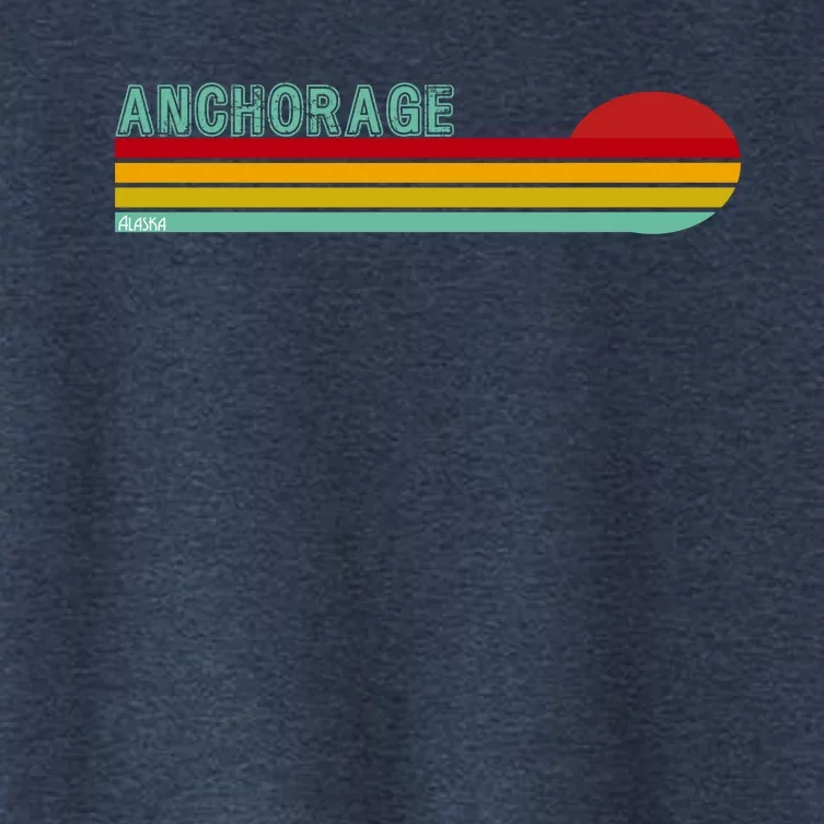 Anchorage Alaska Retro Sunset Women's Crop Top Tee