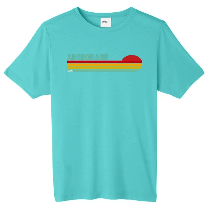 Anchorage Alaska Retro Sunset ChromaSoft Performance T-Shirt