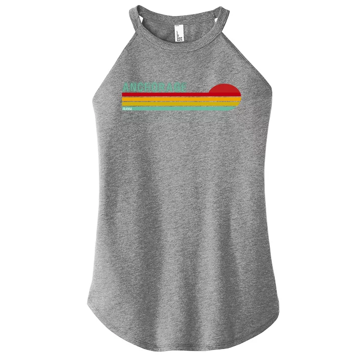 Anchorage Alaska Retro Sunset Women’s Perfect Tri Rocker Tank