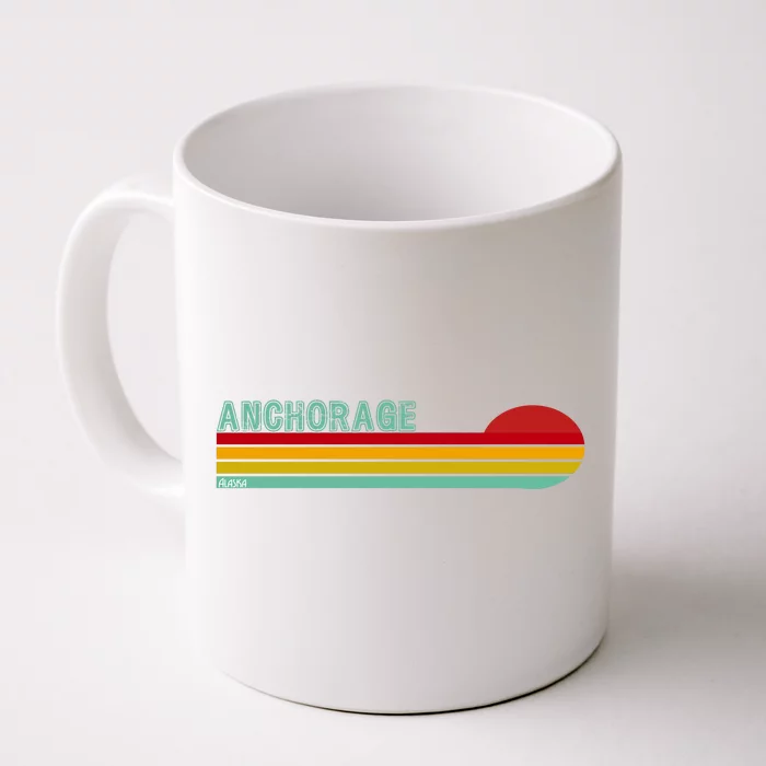 Anchorage Alaska Retro Sunset Front & Back Coffee Mug