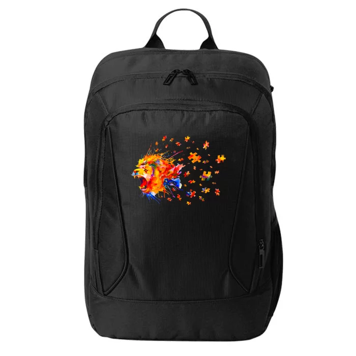 Autism Awareness Roar Cute Lion Puzzle Gift City Backpack