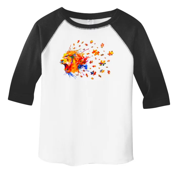 Autism Awareness Roar Cute Lion Puzzle Gift Toddler Fine Jersey T-Shirt