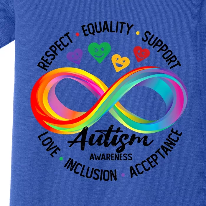 Autism Awareness Respect Equality Support Love Inclusion Great Gift Baby Bodysuit