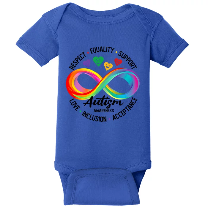 Autism Awareness Respect Equality Support Love Inclusion Great Gift Baby Bodysuit