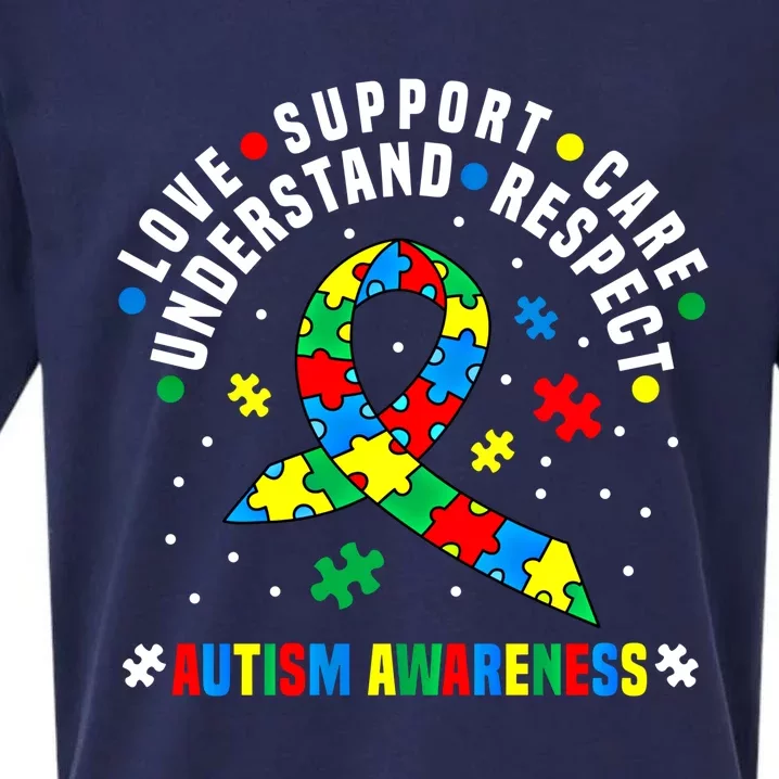 Autism Awareness Respect Love Support Autistic Awareness Gift Sueded Cloud Jersey T-Shirt