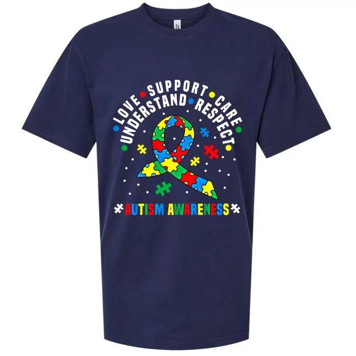 Autism Awareness Respect Love Support Autistic Awareness Gift Sueded Cloud Jersey T-Shirt