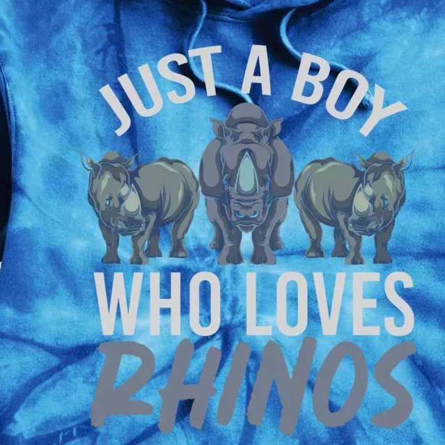 Africa Animal Rhinoceros Lover Just A Who Loves Rhinos Gift Tie Dye Hoodie