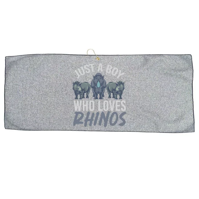 Africa Animal Rhinoceros Lover Just A Who Loves Rhinos Gift Large Microfiber Waffle Golf Towel