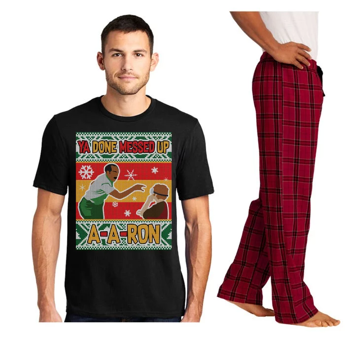 Ya Done Messed Up A A Ron Ugly Christmas Funny Pajama Set