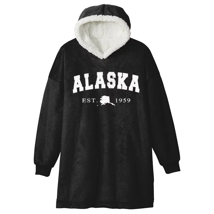 Alaskas AK Retro Vintage Gift Hooded Wearable Blanket