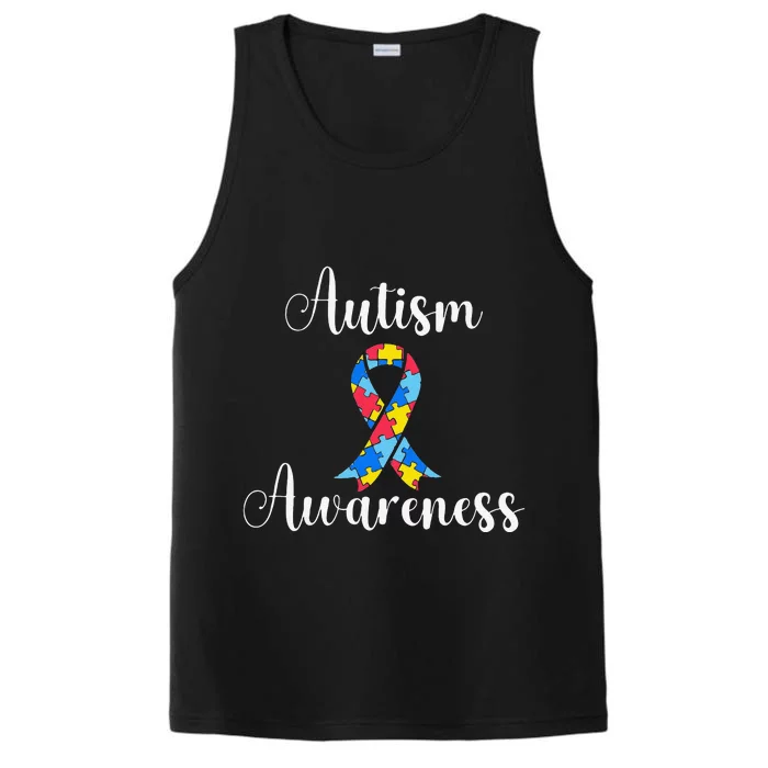 Autism Awareness Ribbon Gift Performance Tank