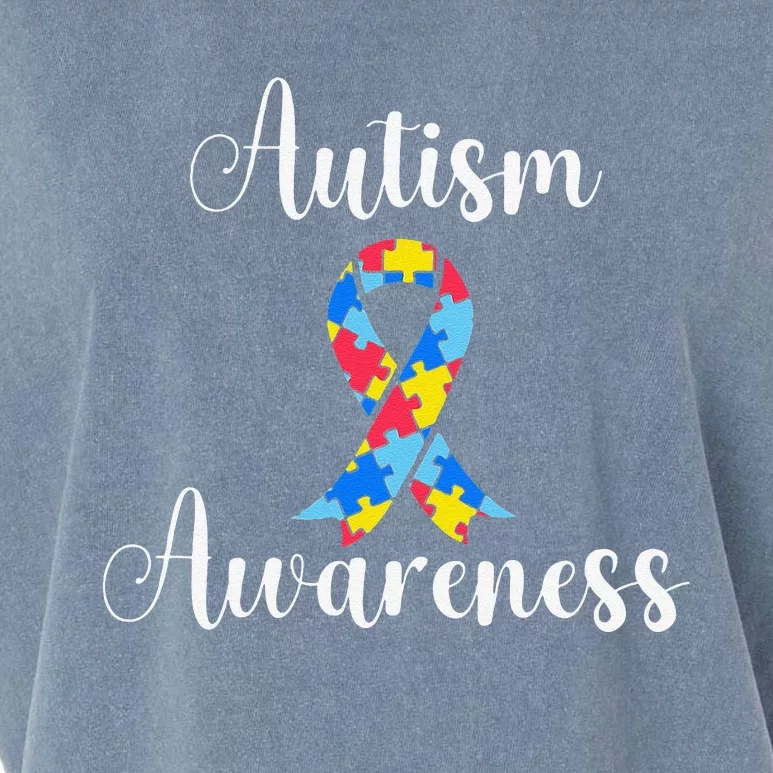 Autism Awareness Ribbon Gift Garment-Dyed Women's Muscle Tee