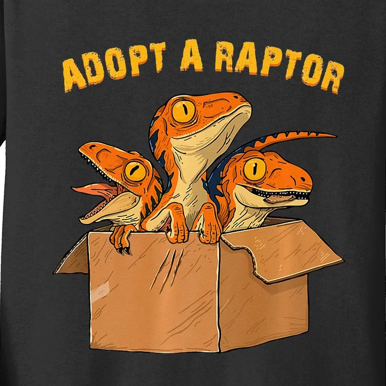 Adopt A Raptor Funny Tee Most Amazing Pets Kids Long Sleeve Shirt