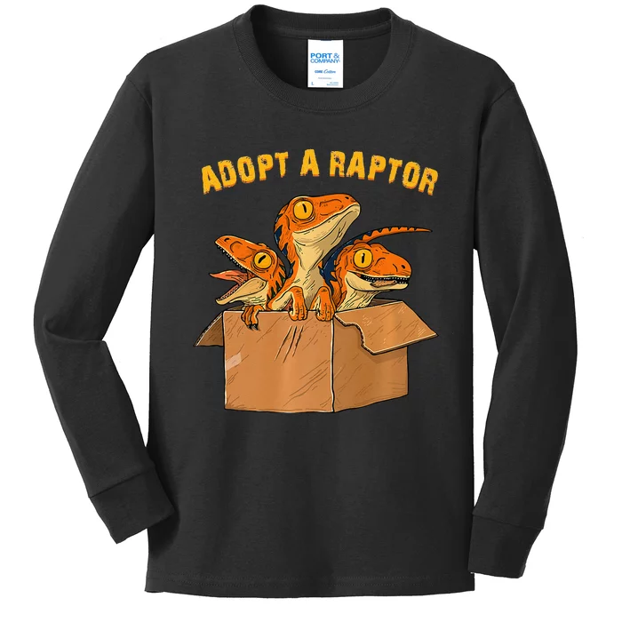 Adopt A Raptor Funny Tee Most Amazing Pets Kids Long Sleeve Shirt