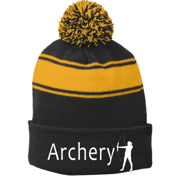 Archery Stripe Pom Pom Beanie