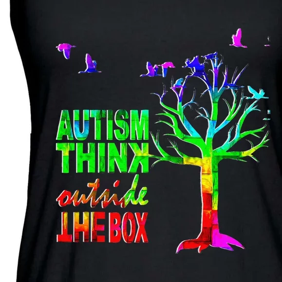 Autism Awareness Ribbon MomDadKid Autistic Ladies Essential Flowy Tank