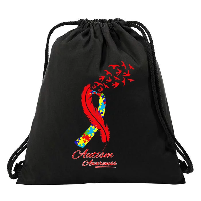 Autism Awareness Ribbon Puzzle Autistic Drawstring Bag