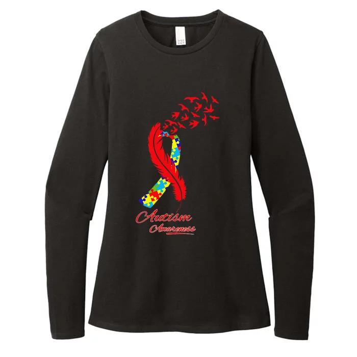 Autism Awareness Ribbon Puzzle Autistic Womens CVC Long Sleeve Shirt