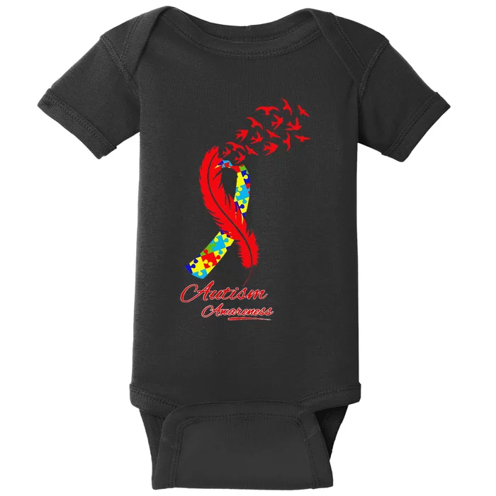 Autism Awareness Ribbon Puzzle Autistic Baby Bodysuit