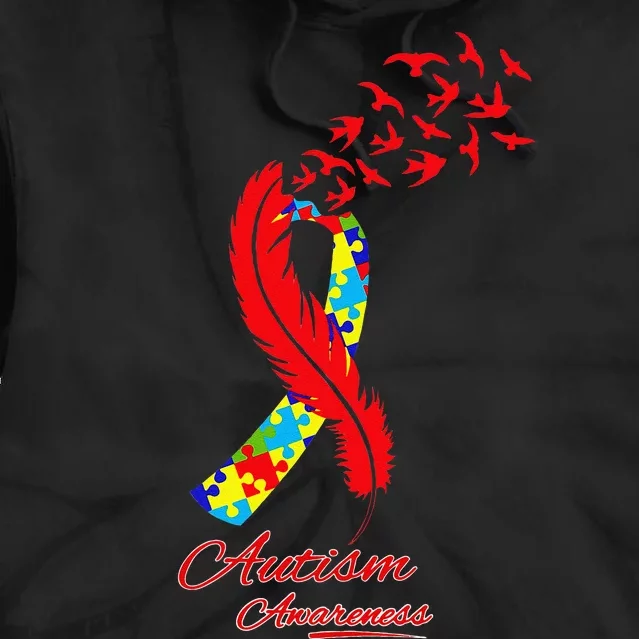 Autism Awareness Ribbon Puzzle Autistic Tie Dye Hoodie