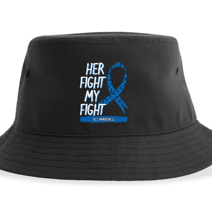 ALS Awareness Ribbon Lou Gehrig's Disease Blue MND Sustainable Bucket Hat