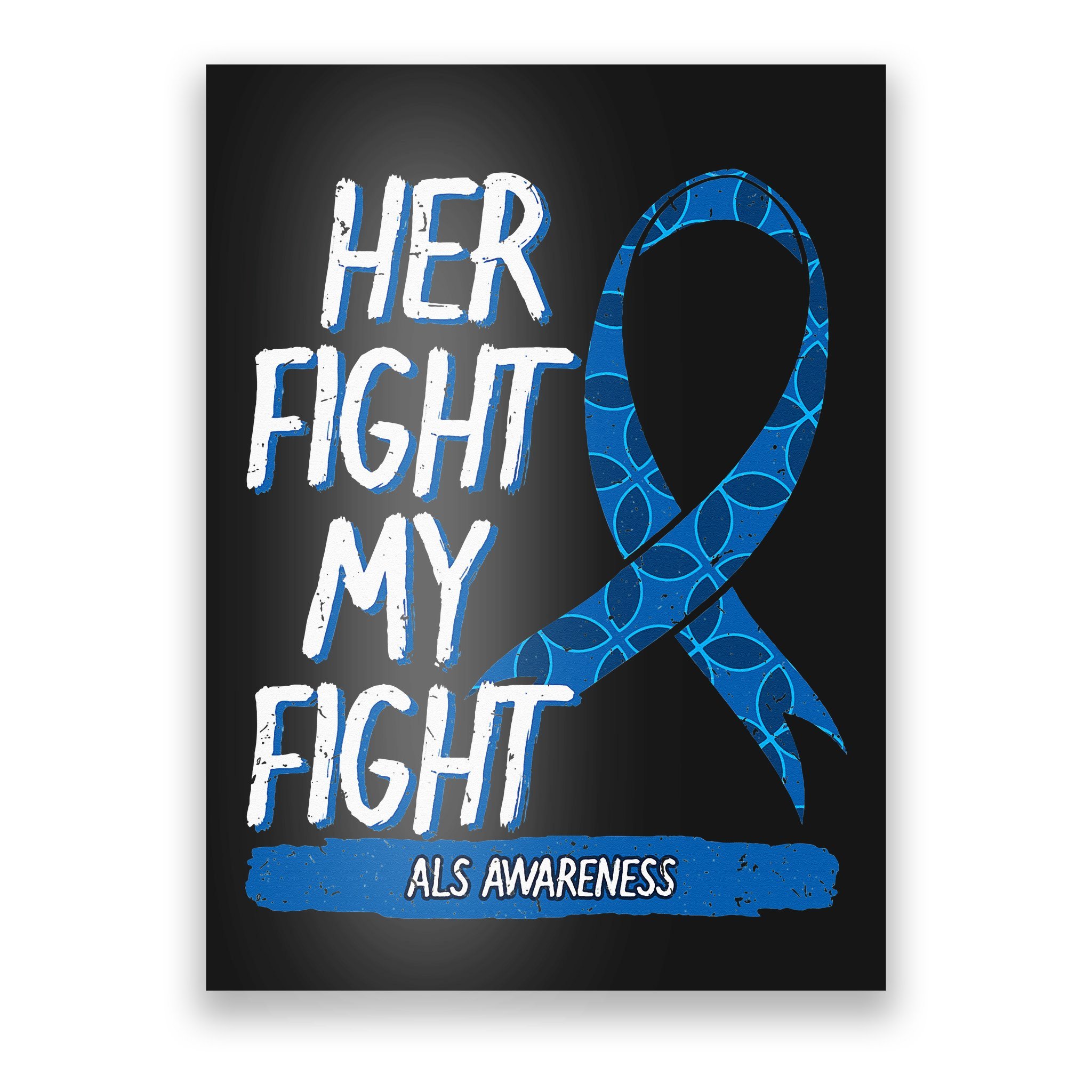 ALS Awareness Ribbon Lou Gehrig's Disease Blue MND Poster