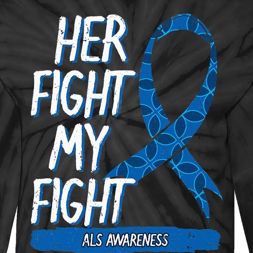 ALS Awareness Ribbon Lou Gehrig's Disease Blue MND Tie-Dye Long Sleeve Shirt