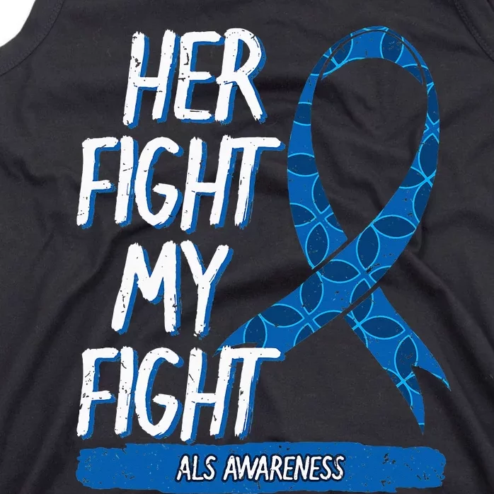 ALS Awareness Ribbon Lou Gehrig's Disease Blue MND Tank Top