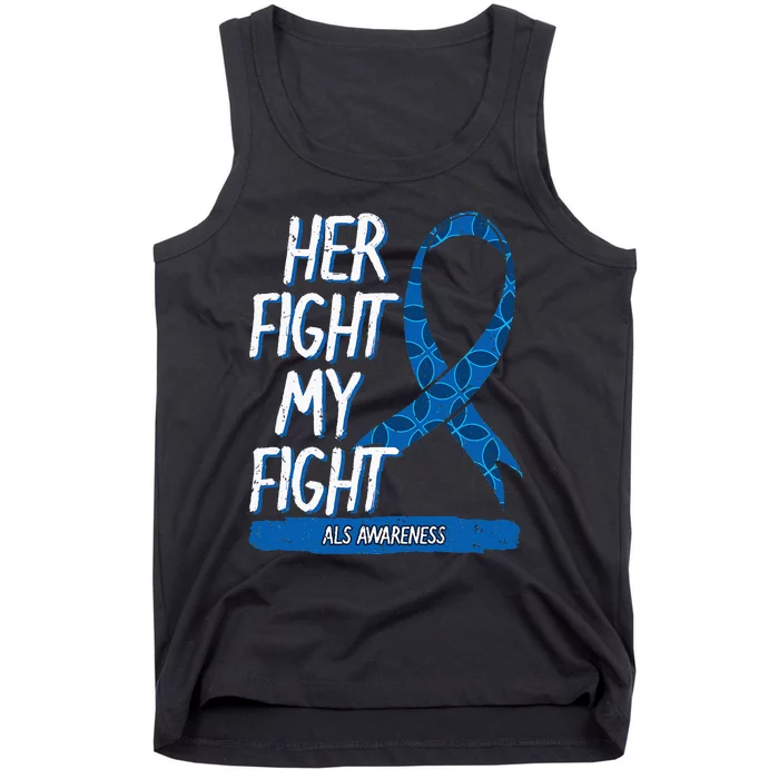 ALS Awareness Ribbon Lou Gehrig's Disease Blue MND Tank Top