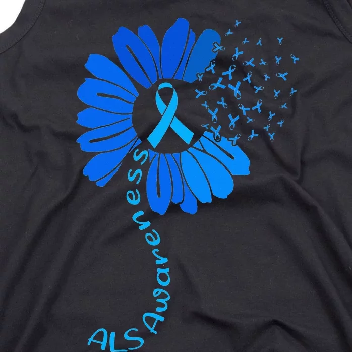 Als Awareness Ribbon Sunflower funny support squad Tank Top