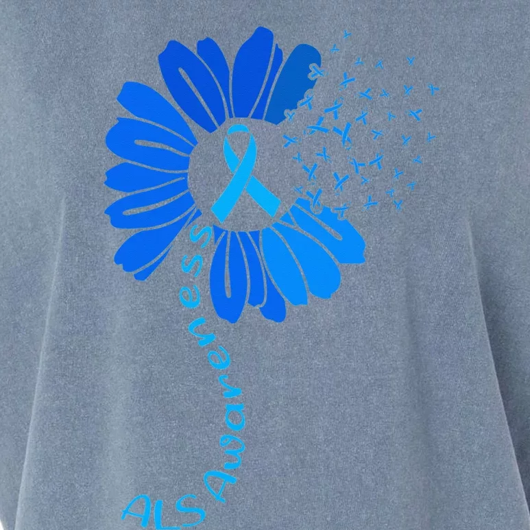 Als Awareness Ribbon Sunflower funny support squad Garment-Dyed Women's Muscle Tee