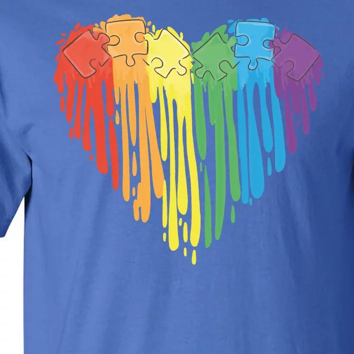 Autism Awareness Rainbow Puzzle Heart Tall T-Shirt