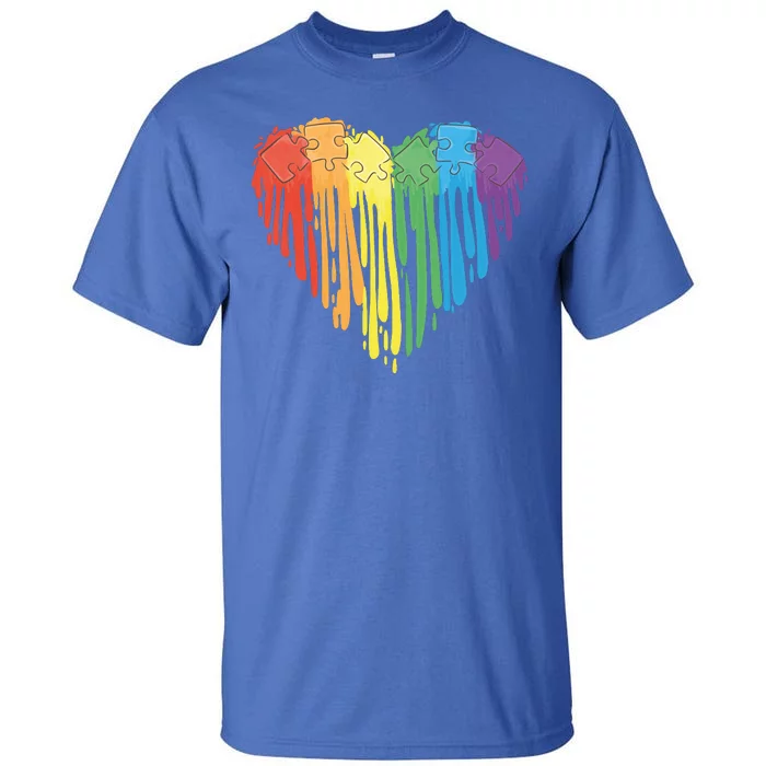 Autism Awareness Rainbow Puzzle Heart Tall T-Shirt