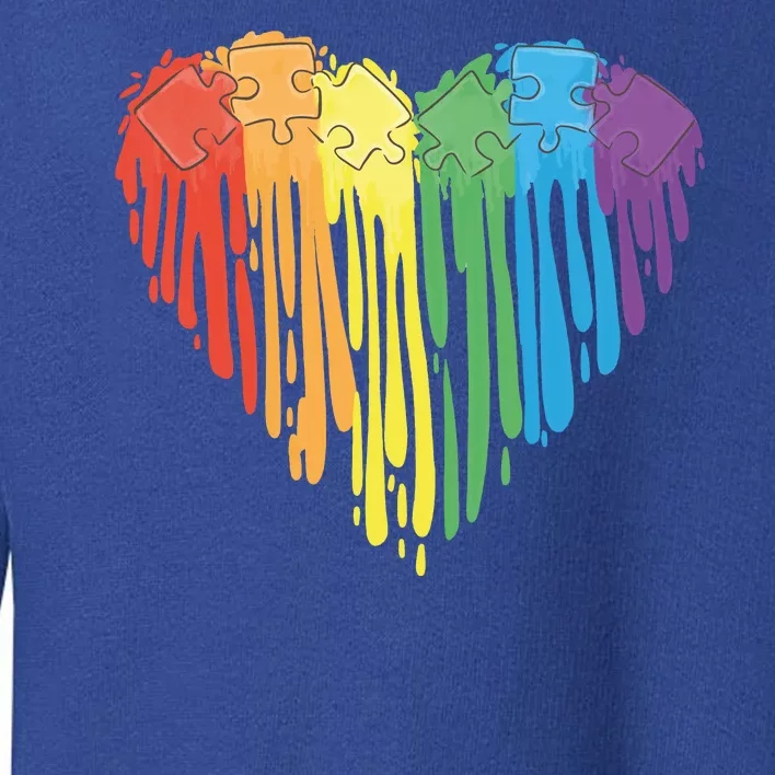 Autism Awareness Rainbow Puzzle Heart Toddler Sweatshirt